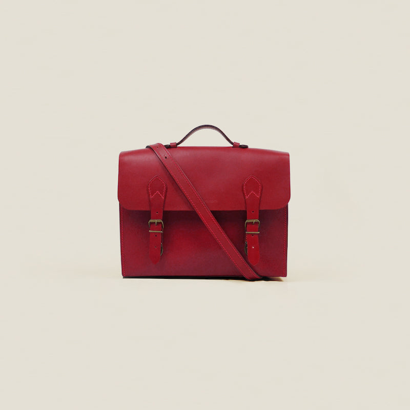 Cartable en cuir rouge france homme luxe