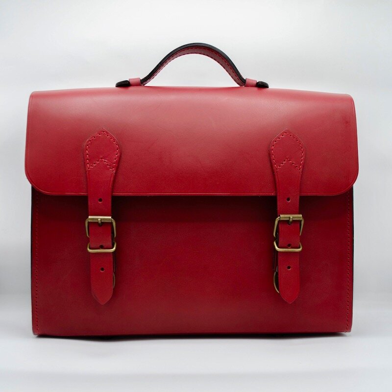 Cartable en cuir rouge homme luxe