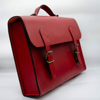 Cartable en cuir rouge france homme luxe