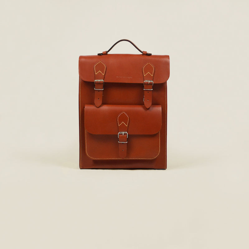 Sac à dos en cuir miel France luxe