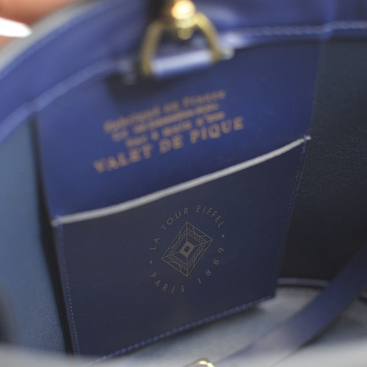 Navy Blue Judith Bucket Bag | Jack of Spades x Eiffel Tower 