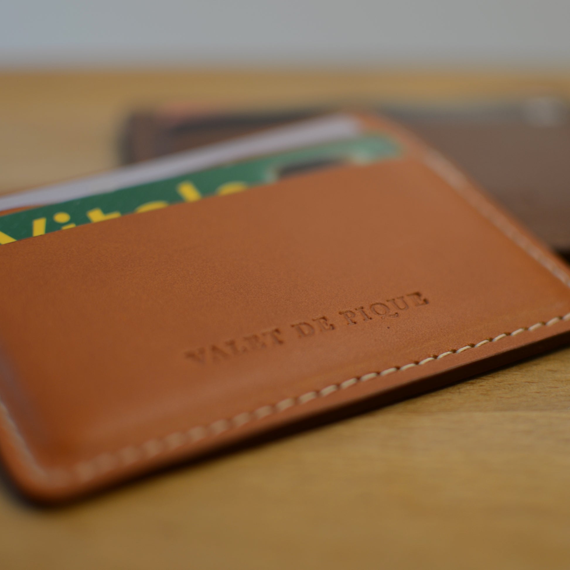Porte-cartes personnalisé 2 poches en cuir recyclé - Made in